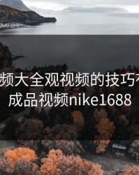 成品视频大全观视频的技巧有哪些，成品视频nike1688