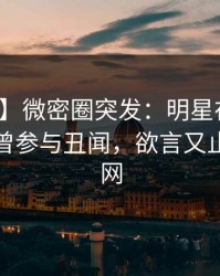 【爆料】微密圈突发：明星在凌晨时刻被曝曾参与丑闻，欲言又止席卷全网