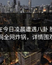 圈内人在今日凌晨遭遇八卦 脸红，91网全网炸锅，详情围观